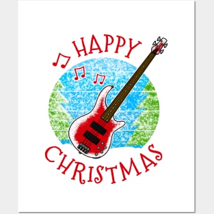 Christmas Bass Guitar Bassist Musician Xmas 2022 Posters and Art